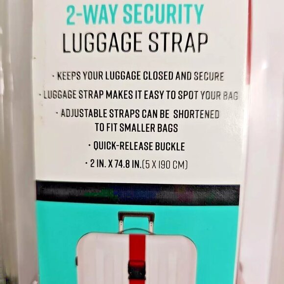 G Force 2-Way Security Luggage Strap 74.8 x 2 in - Red - Adjustable - Picture 7 of 7